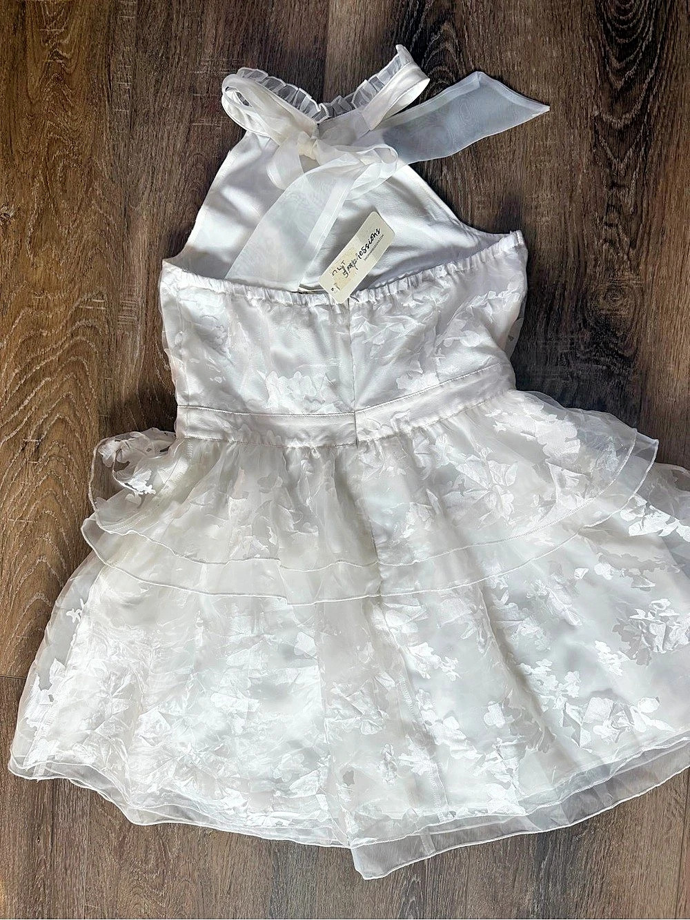 Impressions White Floral Formal Dress
